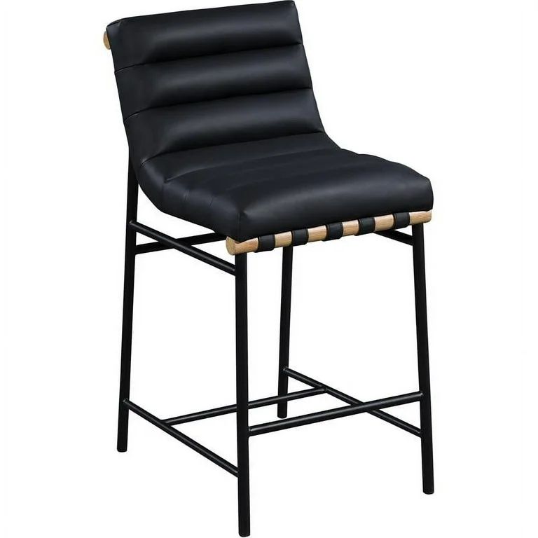 Meridian Furniture Burke Black Vegan Leather Counter Stool | Walmart (US)
