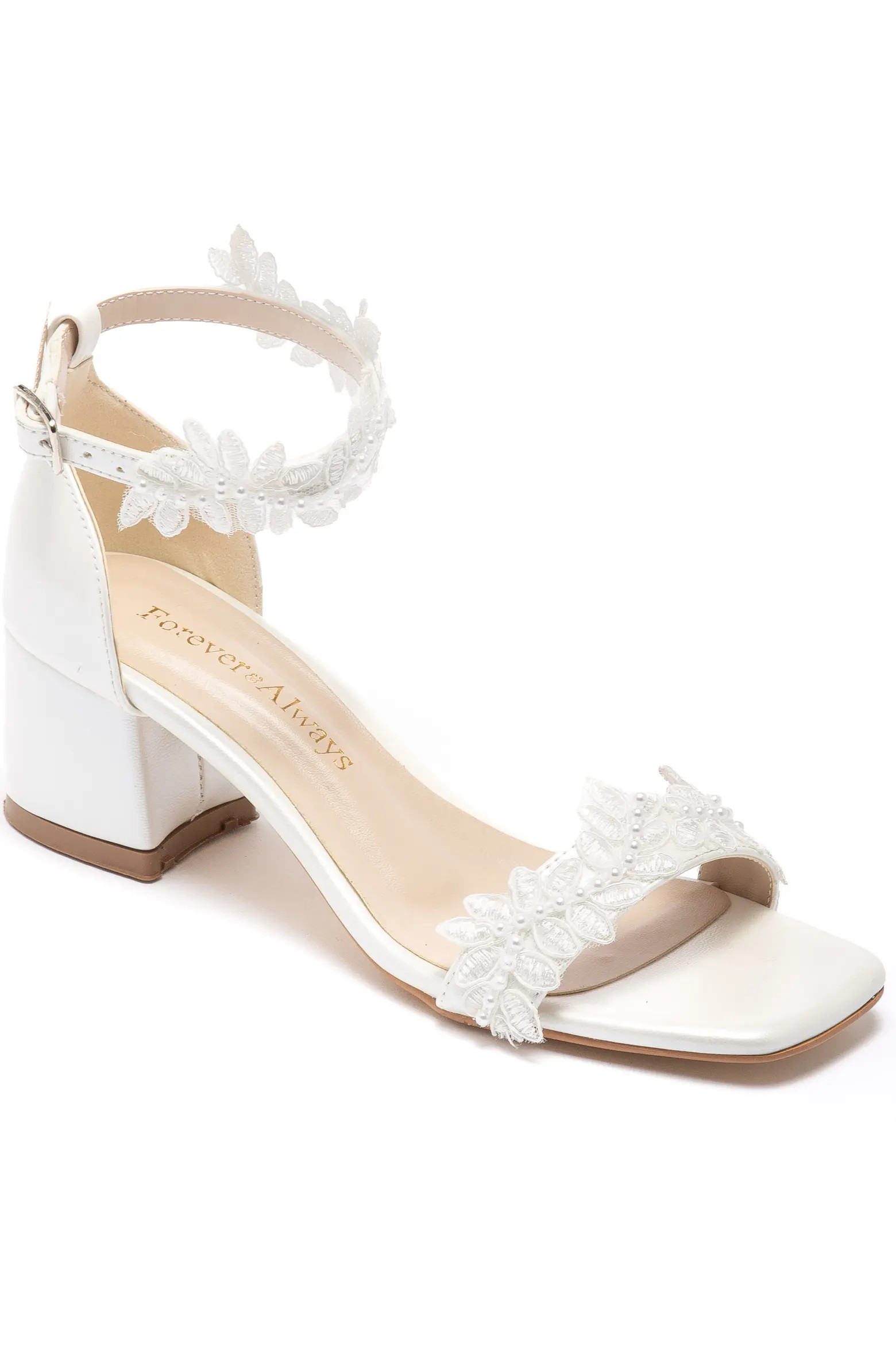 Elodie Bridal Lace Block Heel Sandal (Women) | Nordstrom | Nordstrom