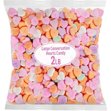 Brach's Tiny Conversation Hearts, Valentine's Day Candy, Heart Shaped Candy, 10 Ounce | Amazon (US)