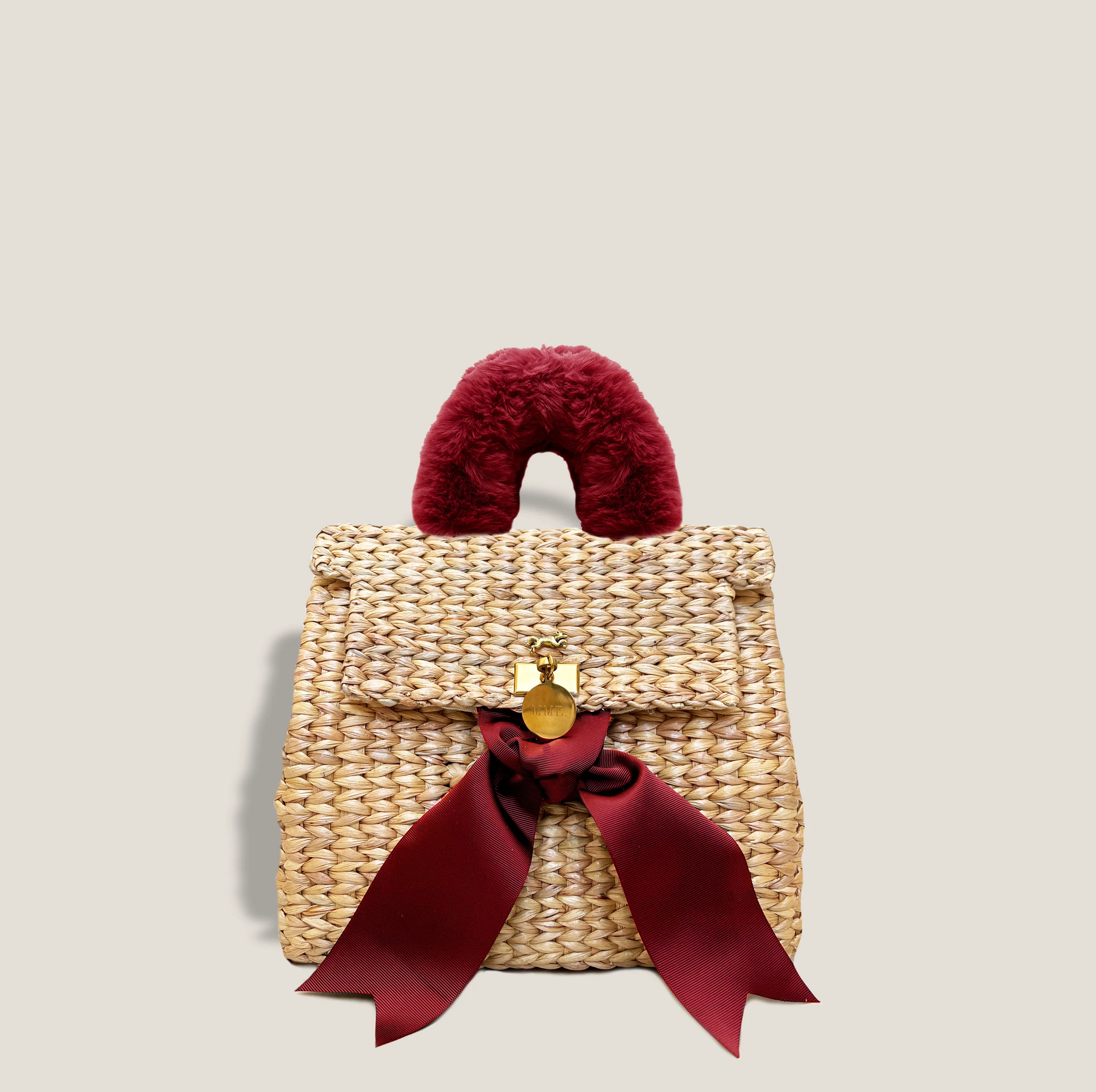 MME. BOW STRAW in Burgundy | MME.MINK