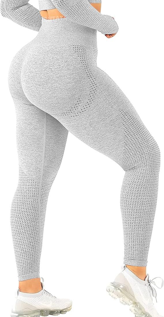 TSUTAYA Seamless Leggings High Waisted Women's Yoga Pants Workout Stretchy Vital Activewear Tummy... | Amazon (US)