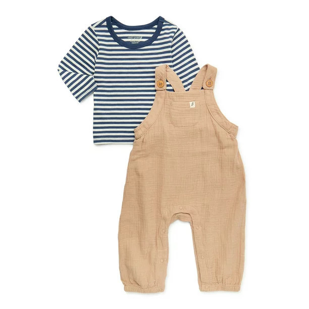 easy-peasy Baby Boy Overalls and T-Shirt Set, 2-Piece, Sizes 0/3M-24M | Walmart (US)