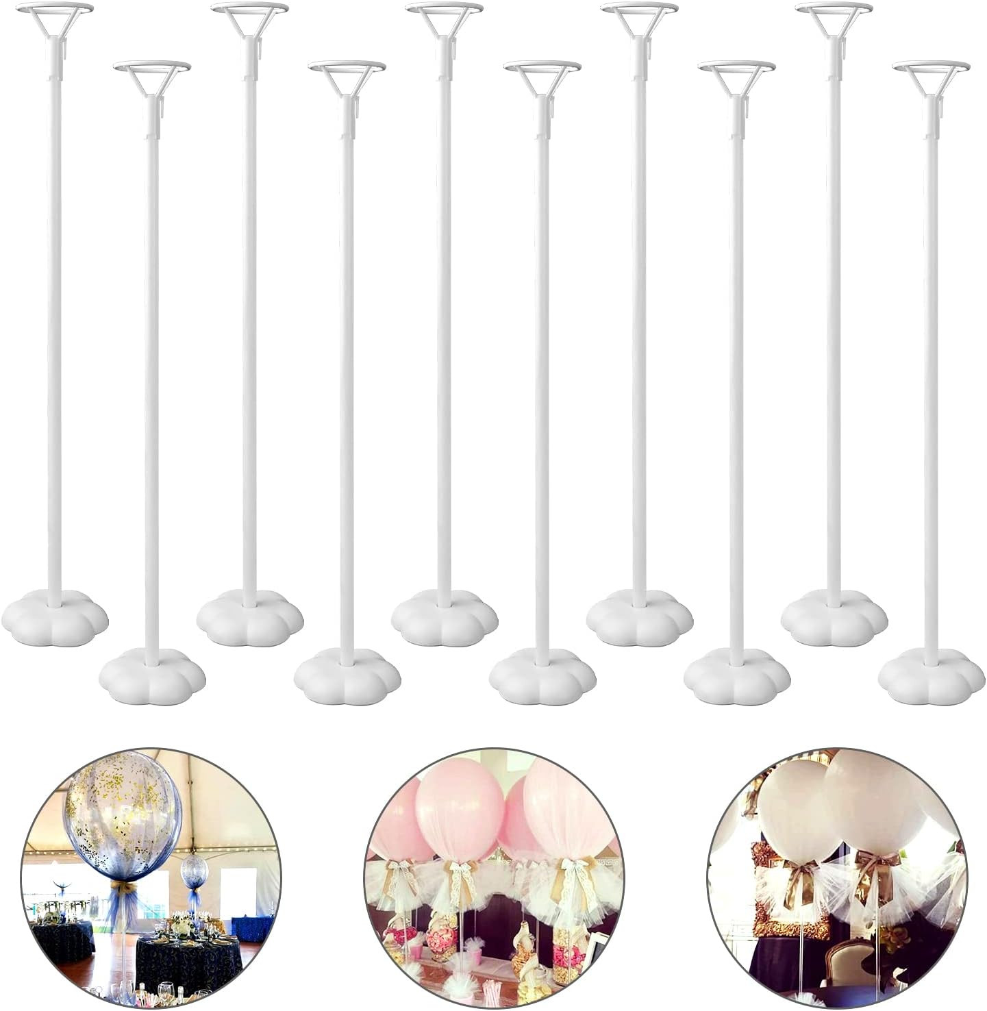 Sakolla 10 Sets Balloon Stick Stand, Holder with Base for Table Desktop Centerpiece, Birthday Par... | Amazon (US)