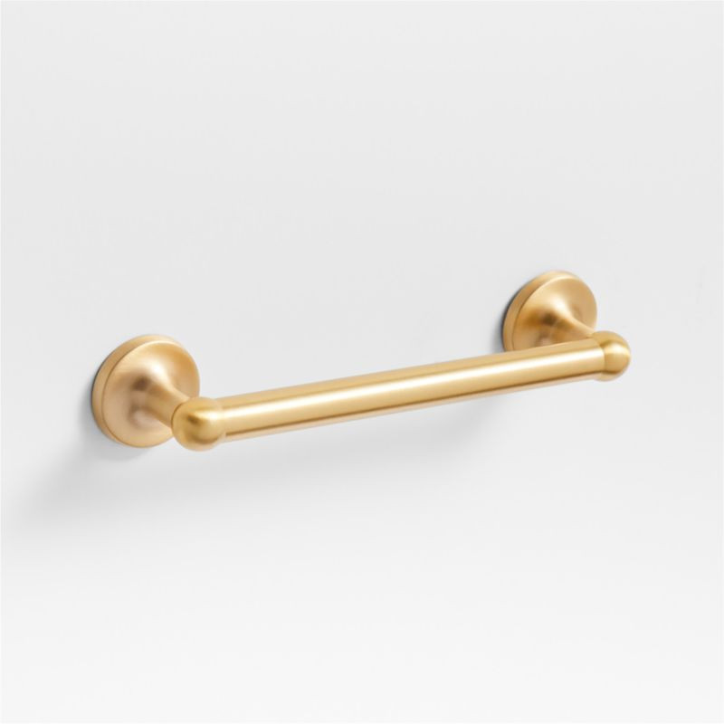 Classic 4" Round Brushed Brass Cabinet Drawer Bar Pull + Reviews | Crate & Barrel | Crate & Barrel