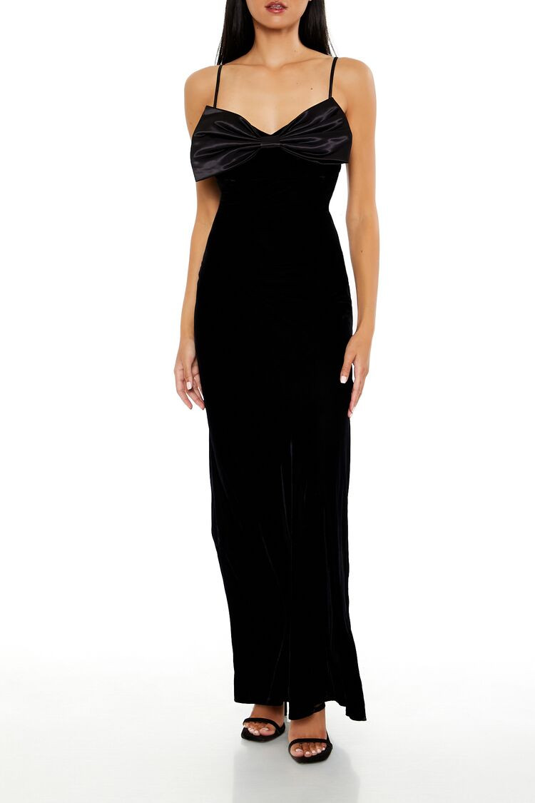 Velvet Bow Maxi Dress | Forever 21