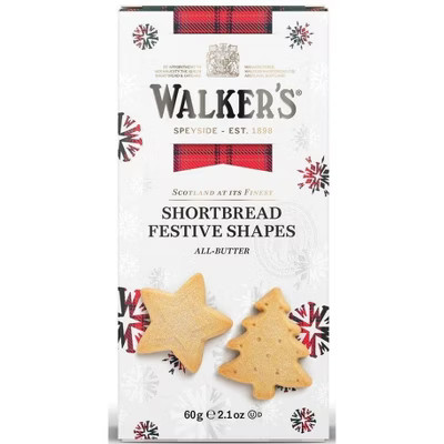 Walkers Shortbread Festive Holiday Shapes Pure Butter Cookies - 2.1oz | Target