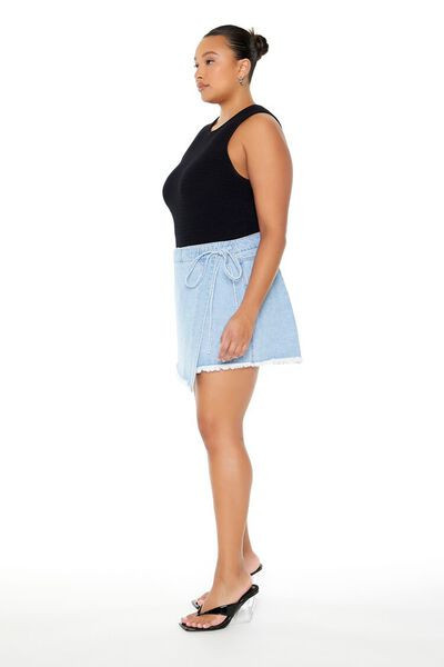 Plus Size Denim Wrap Skort | Forever 21