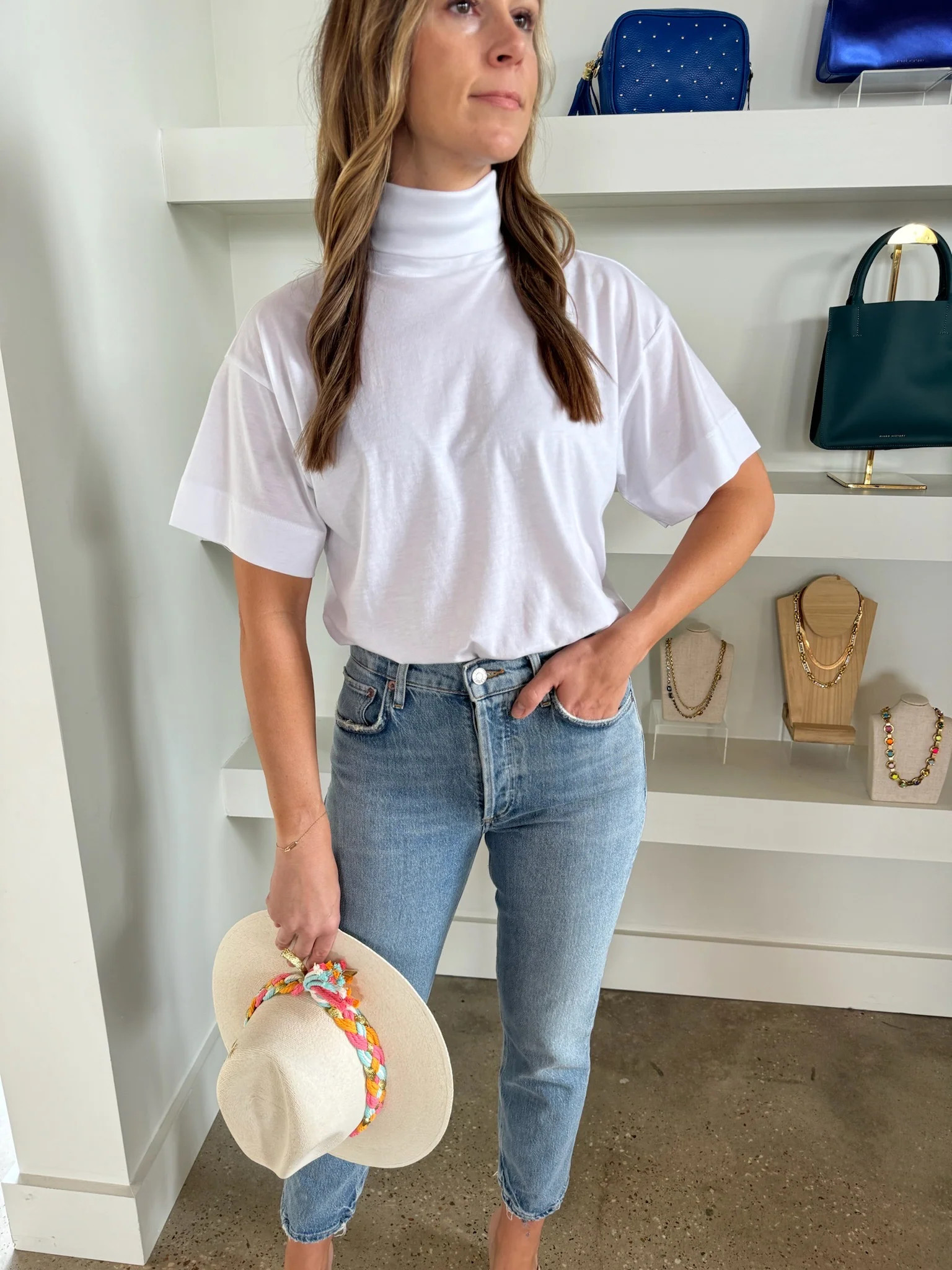 White Fable Turtleneck Tee | Amor lafayette