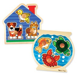 Jumbo Knob Puzzle Bundle - Fish and Pets | Melissa and Doug
