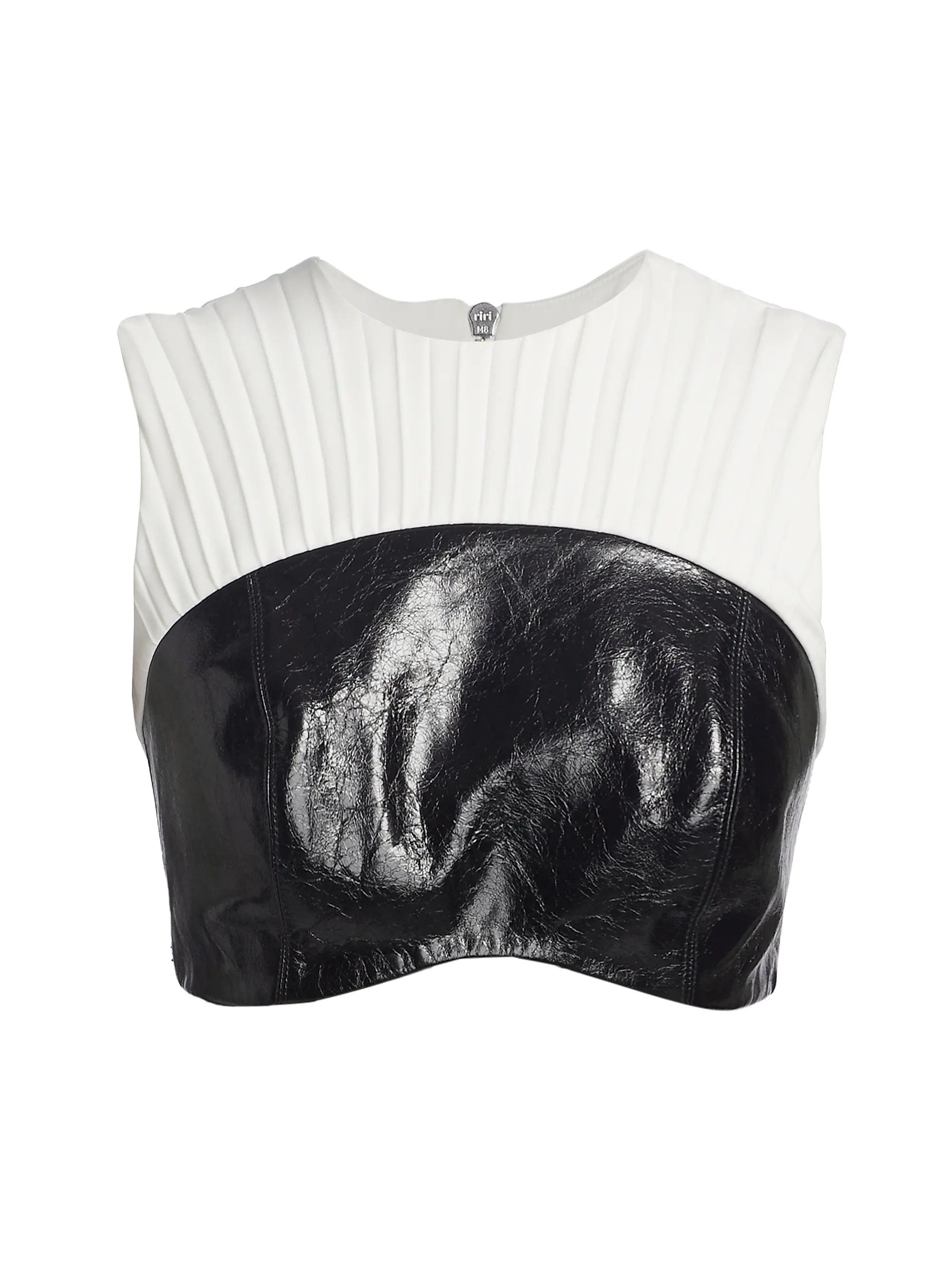 Pleated Leather Bra Crop Top | Saks Fifth Avenue