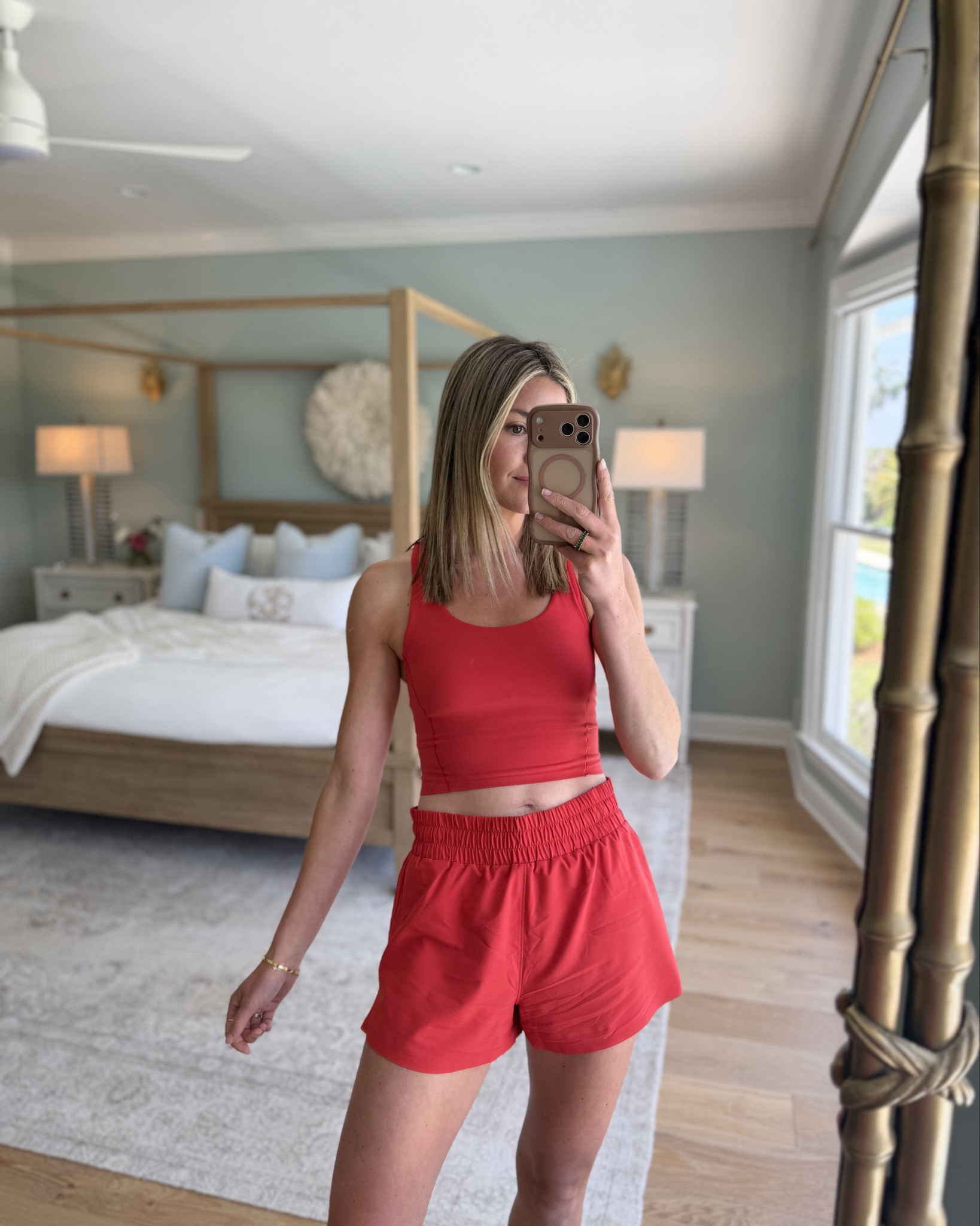 A fun red activewear set for summer! This longline bra is one of my favorites, it’s supportive and I love that it’s slightly cropped. It also has a built-in shelf bra and removable padding! These shorts are a longtime favorite and I love them in red. 

Wearing a size small, use code CEVANS20 to save! 

 #LTKSeasonal #LTKActive