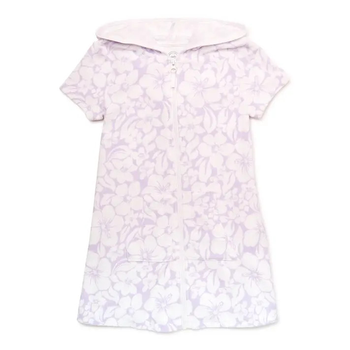 Wonder Nation Girls Hooded Swim Cover Up, Sizes 4-18 & Plus | Walmart (US)