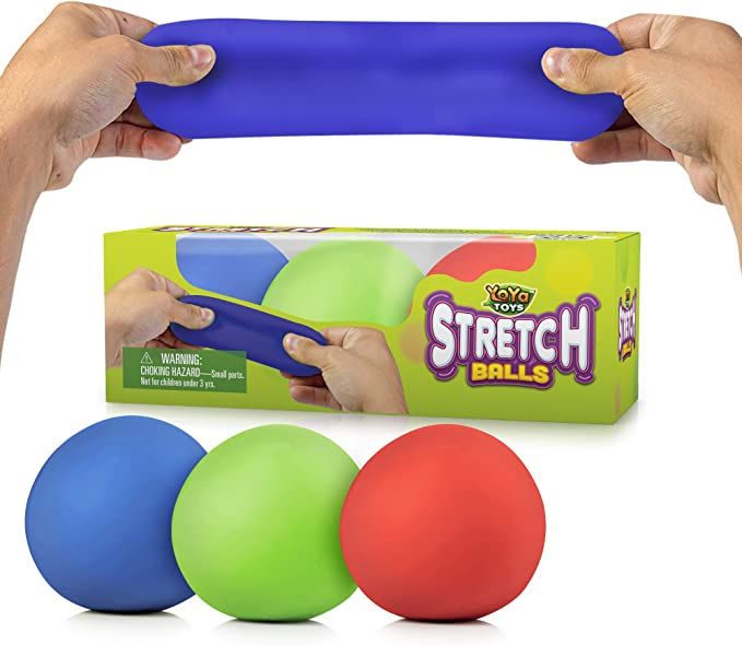 Pull, Stretch and Squeeze Stress Balls by YoYa Toys - 3 Pack - Elastic Construction Sensory Balls... | Amazon (US)