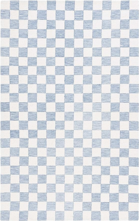 MARTHA STEWART x SAFAVIEH Area Rug - 3' x 5', Light Blue & Ivory, Handmade Wool Design, Ideal for... | Amazon (US)