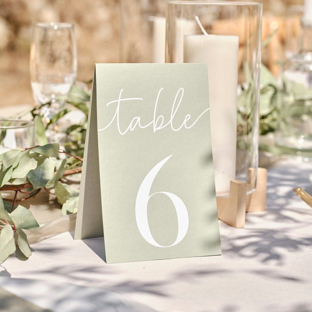 12 Sage Green Wedding Table Numbers, Wedding Table Decorations, Rustic Wedding Decor, Sage Green ... | Etsy (US)