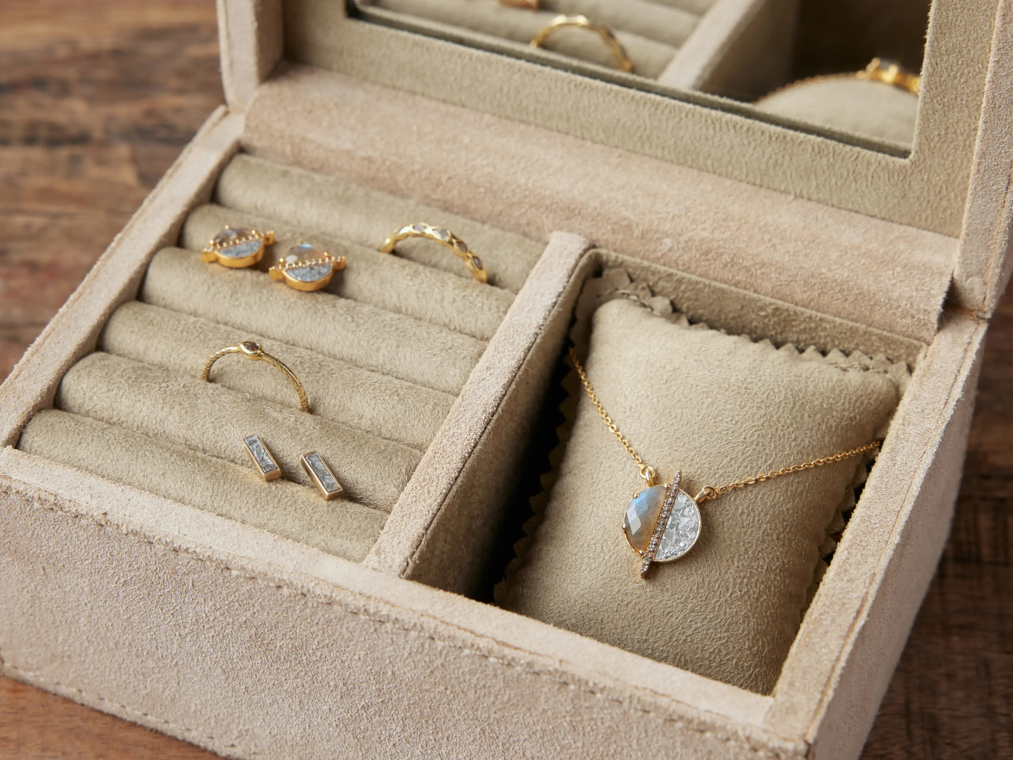 Small Meline Suede Jewelry Box | Arhaus