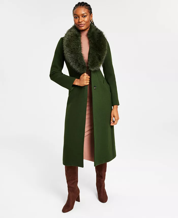 MICHAEL Michael Kors
          
        
  
      
          Women's Faux-Fur-Collar Belted Coat | Macy's