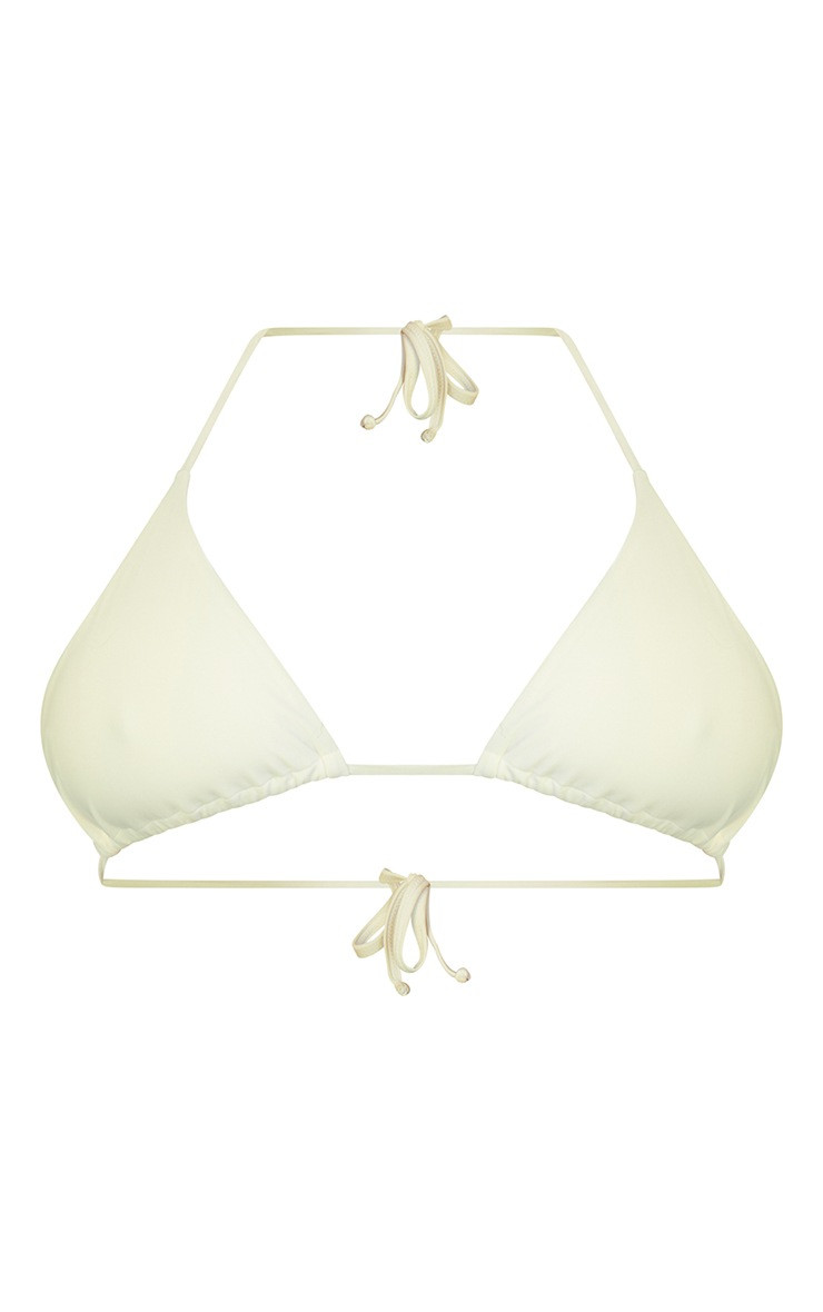 Plus White Mix Match Triangle Bikini Top | PrettyLittleThing US