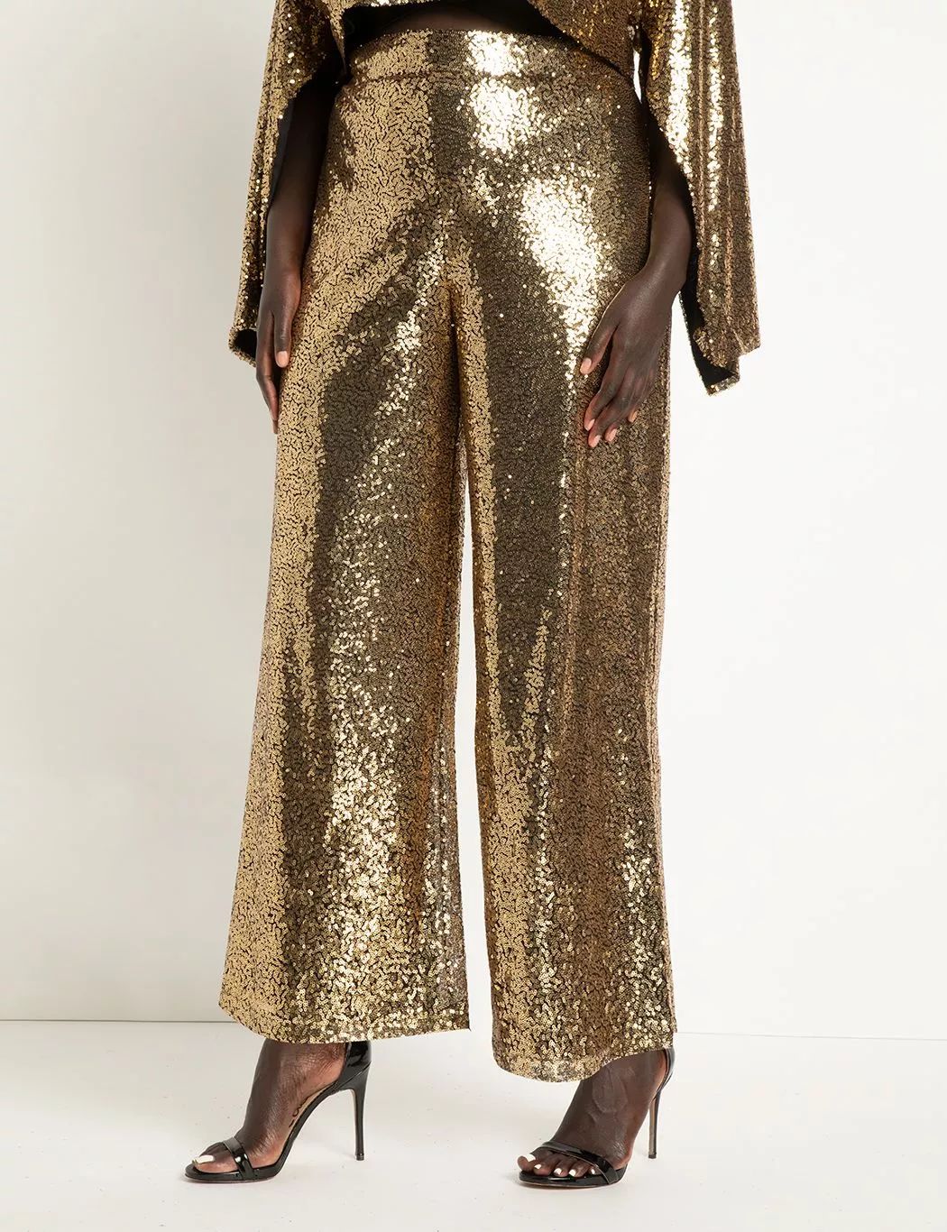 Sequin Wide Leg Trouser | Eloquii