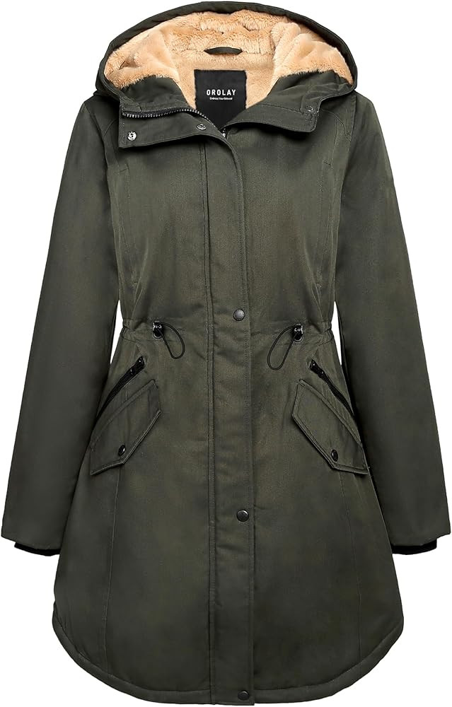 Orolay Women's Thicken Fleece Lined Parka Winter Coat Hooded Jacket with Pockets | Amazon (US)