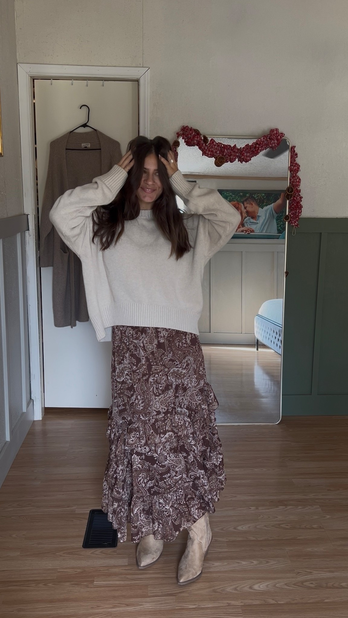 quince has my favorite sweaters! wearing a small!
skirt is old, brand is blue pepper
shows are last year from target!

#LTKFindsUnder100 #LTKHoliday