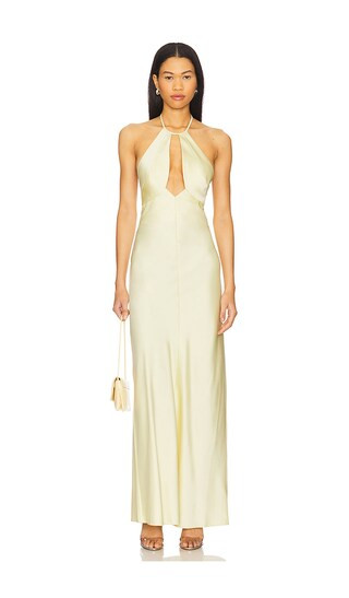 Becca Halter Dress in Buttermilk | Revolve Clothing (Global)
