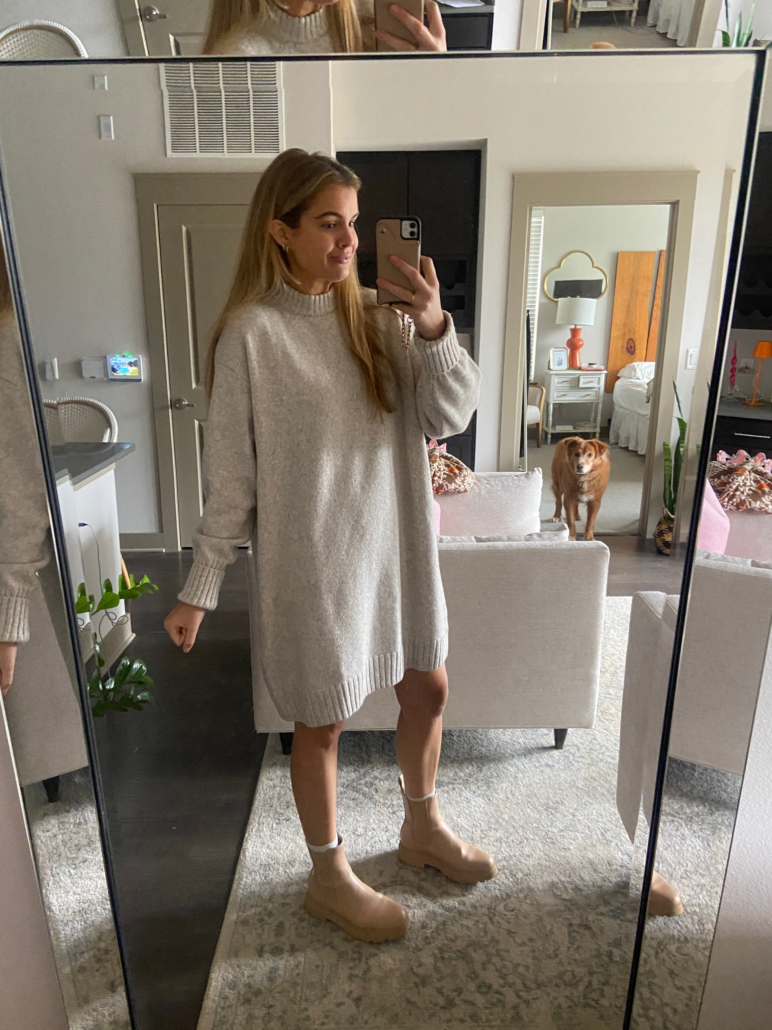 Sweater dress. I’m in a large! 

#LTKmidsize #LTKSeasonal #LTKfindsunder50