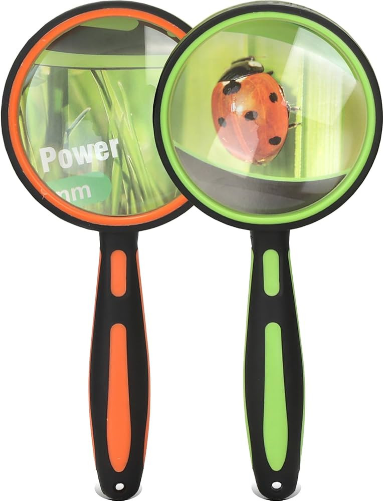 Ocim 2 Pack Magnifying Glass,75mm 10X Handheld Shatterproof Magnifier Lens with Non-Slip Rubber H... | Amazon (US)