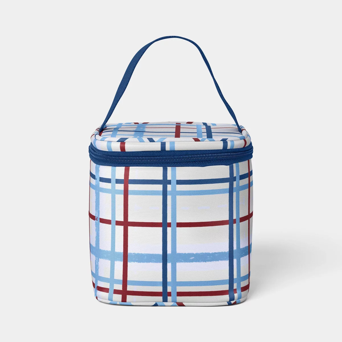 4 Cans/3.1qt Soft Sided Personal Cooler Red/White Plaid - Sun Squad™ | Target