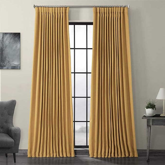 HPD Half Price Drapes Extra Wide Linen Room Darkening Curtain (1 Panel) 100 X 108, BOCH-LN18518-1... | Amazon (US)