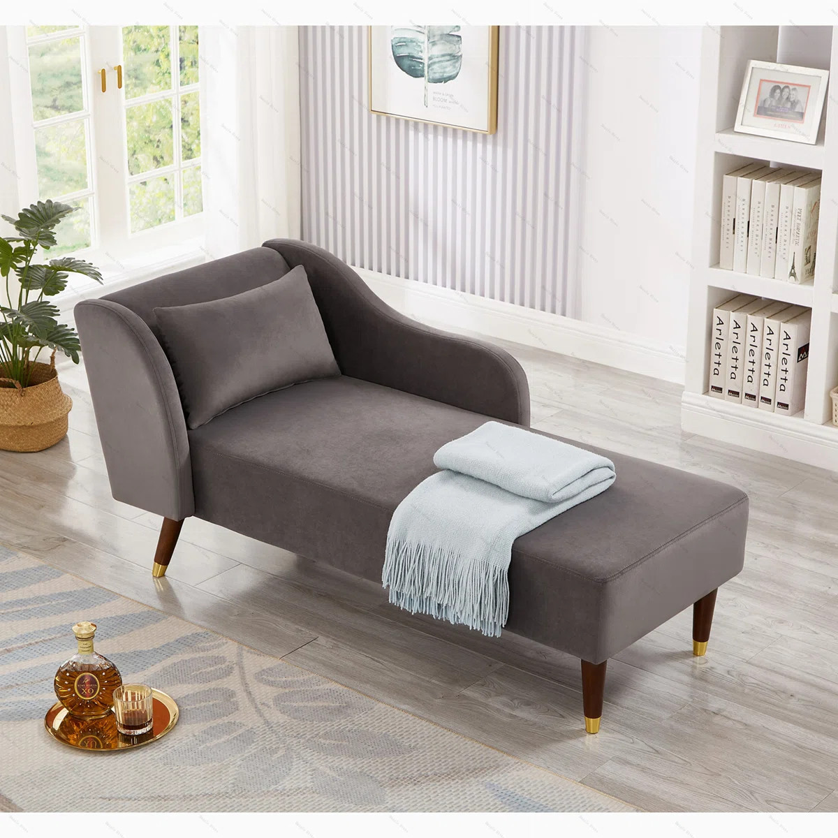 Tennielle Velvet Chaise Lounge | Wayfair North America
