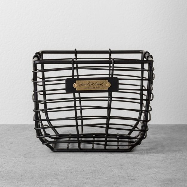 Small Wire Storage Basket Black - Hearth &#38; Hand&#8482; with Magnolia | Target