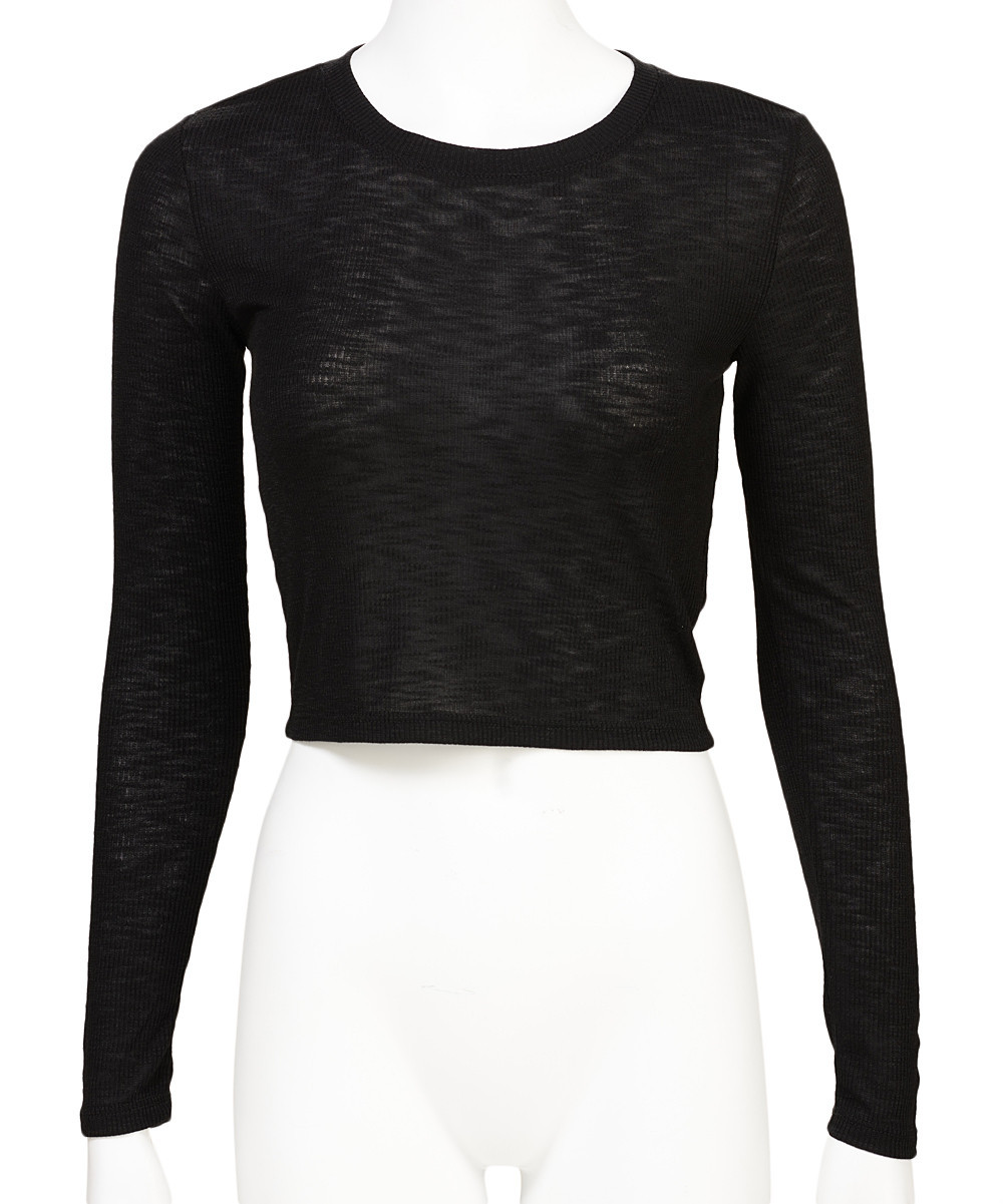 Forever 21 Women's Blouses Black - Black Long-Sleeve Top - Women | Zulily