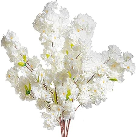 Artificial Cherry Blossom Branches, Faux Cherry Blossom Stem 39" for Tall Vase Arrangements, Silk Ch | Amazon (US)