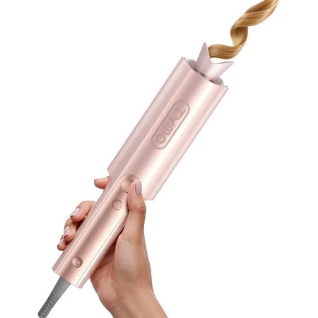 TYMO CurlPro Plus Automatic Rotating Curling Iron, Long Barrel Curling Wand for Long Hair, Anti-Scald, Tangle-Free, 600M Ionic, Dual Voltage, Gold Blush, 1 Inch | Walmart (US)