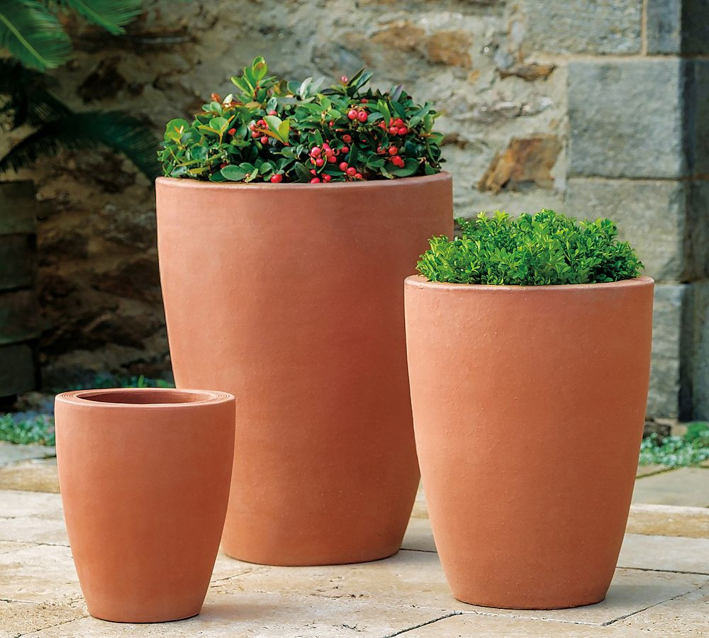 Luka Round Glazed Terra Cotta Planters | Pottery Barn (US)