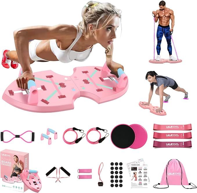 LALAHIGH Home Gym Equipment, Upgraded Push Up Board, 32 in 1 Home Workout Set with Foldable Push ... | Amazon (US)