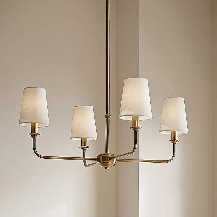 Kichler Pallas 25"W Brushed Natural Brass 4-Light Chandelier | Lamps Plus