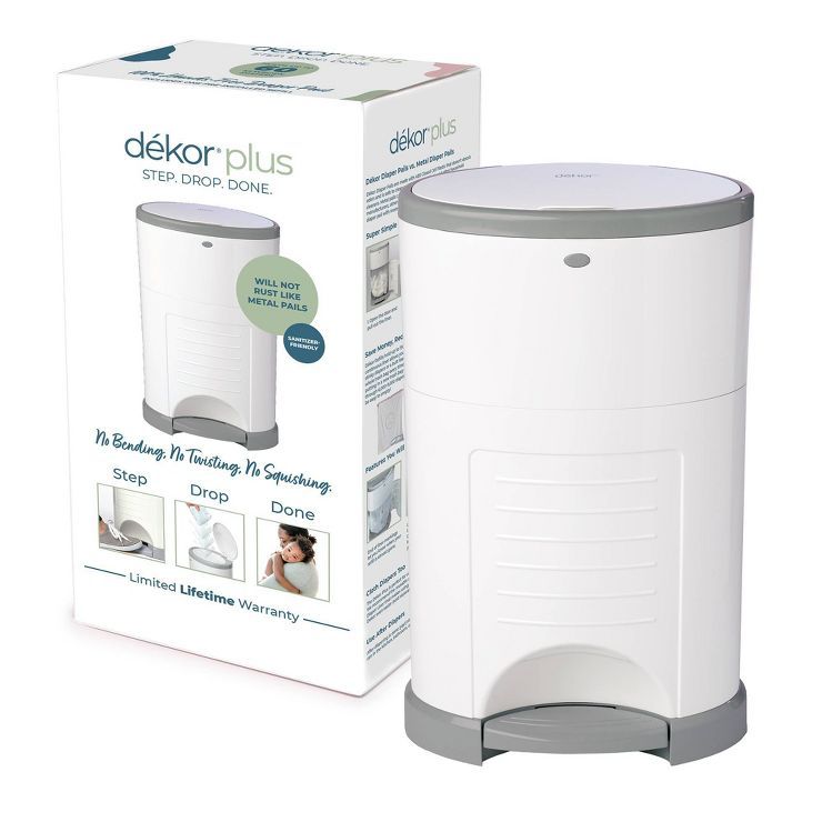 Diaper Dekor Plus Hands Free Diaper Pail - White | Target