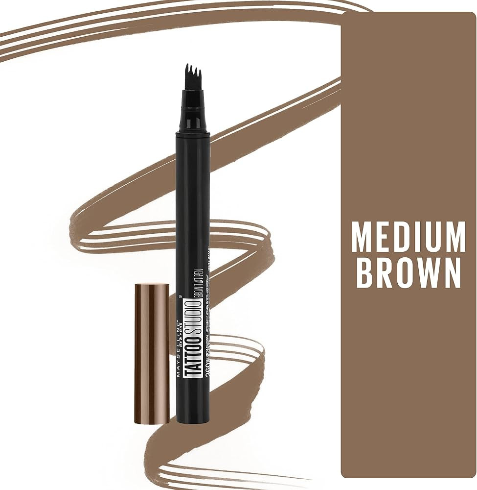 Maybelline New York TattooStudio Brow Tint Pen Makeup, Medium Brown, 0.037 fl. oz. | Amazon (US)