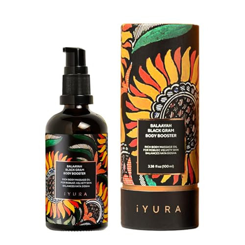 iYURA Balaayah Black Gram Body Booster | Natural Body Oil for Crepey, Mature Skin | Firms the look of Sagging Skin on the Arms & Legs | Long-Lasting Intense Moisturization | 3.38 fl oz (100 ml) | Amazon (US)