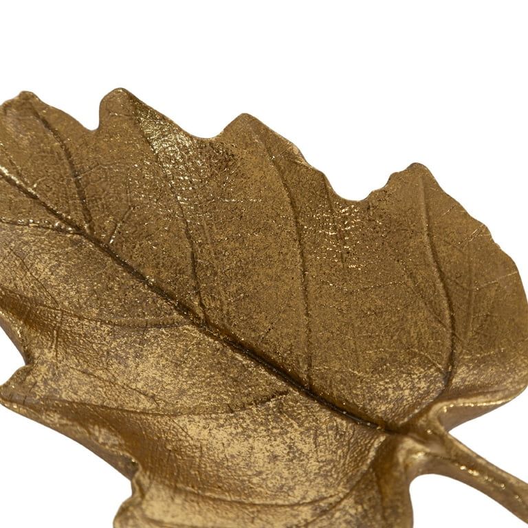 Design Ovation 3.375” x 5.75” Gold Accent Leaf Trinket Tray for Organization and Display - Wa... | Walmart (US)
