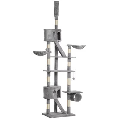 SEVOBAL Pet Tower Wooden Cat House Cat Trees Cat Climbing Tower Soft Fleece Cat Tree Cat Scratching Post Cat Tree, Gray, 30.3"*11"*39.3" | Target