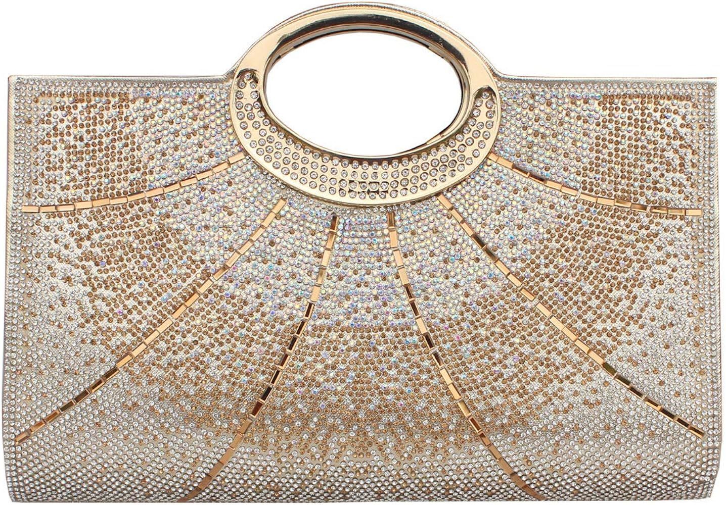 GESU Rhinestone Evening Bags and Clutches Leather Clutch Purses for Women Wedding Party Cocktail ... | Amazon (US)