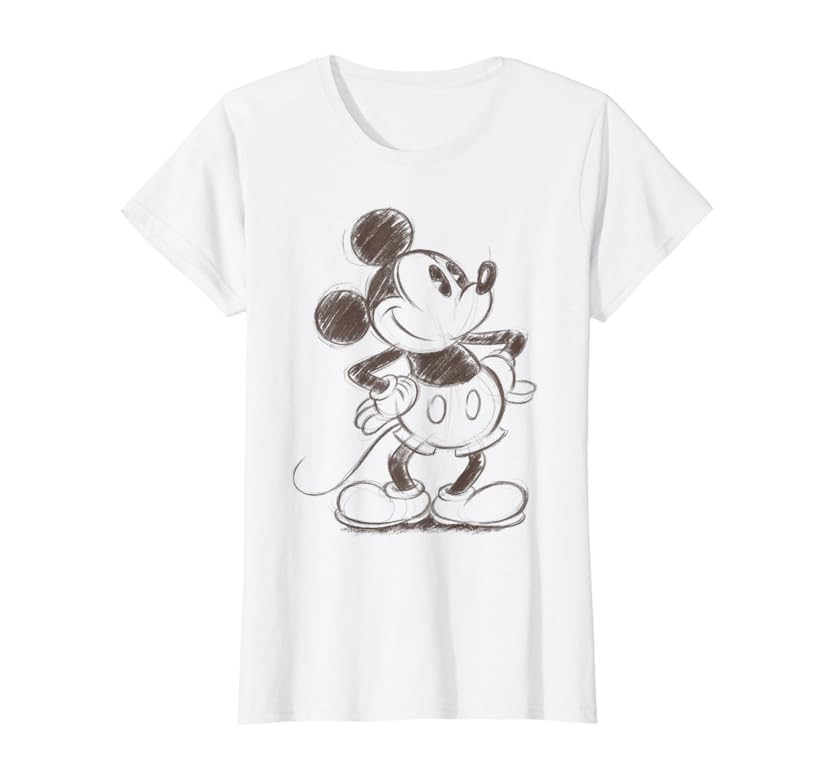 Disney Mickey And Friends Mickey Mouse Sketch Portrait T-Shirt | Amazon (US)