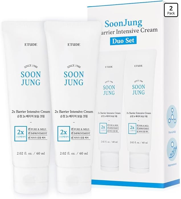 ETUDE SoonJung 2x Intensive Cream Duo Set for Barrier Repair | Rich Moist, Madecassoside & Panthe... | Amazon (US)