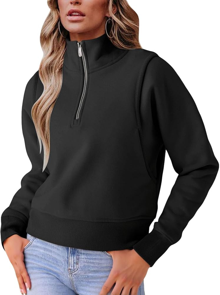 Limerose Women's Half Zip Sweatshirt Casual Cozy Mock Turtleneck Long Sleeves Pullover Winter The... | Amazon (US)