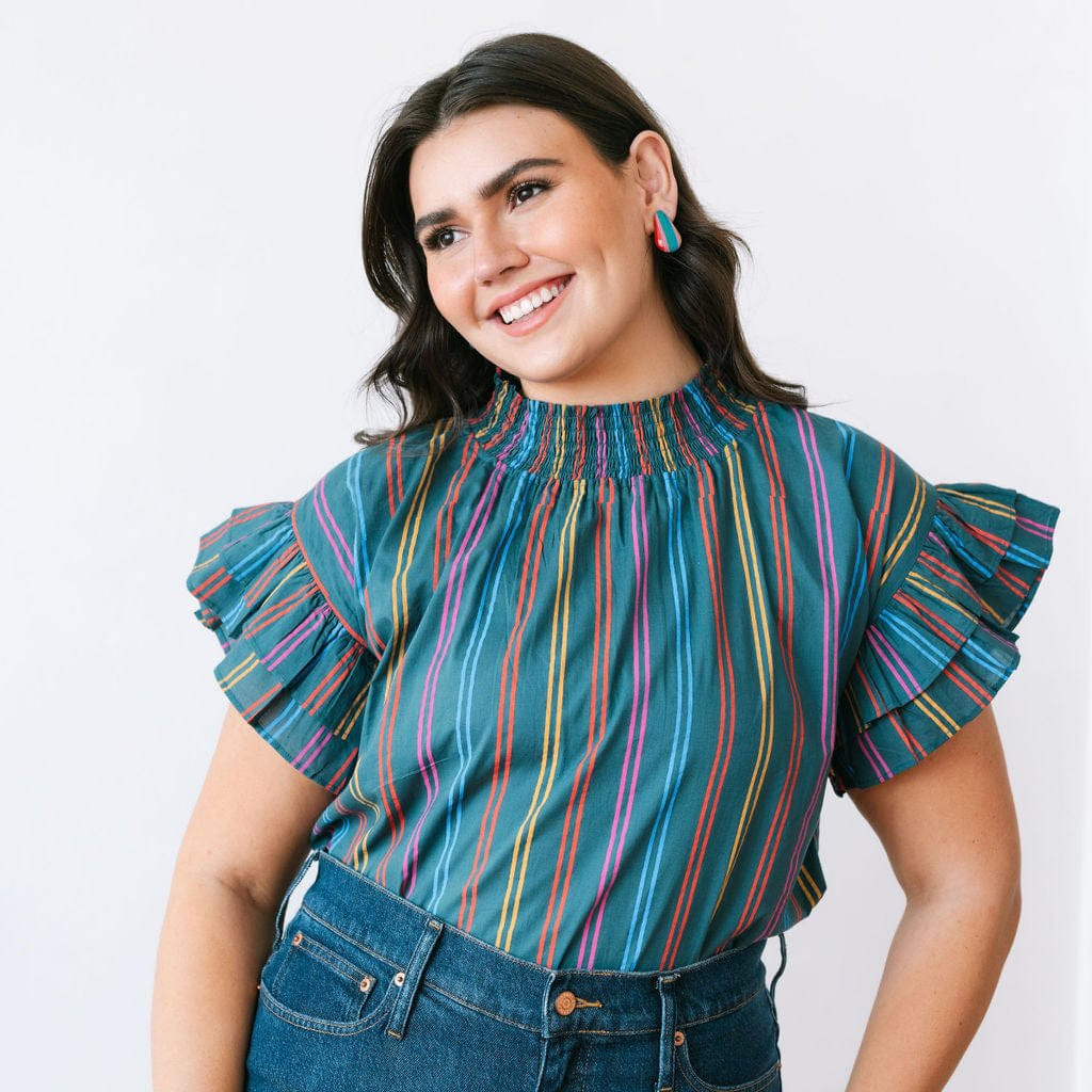 Puerto Stripe Flutter Top | Sunshine Tienda