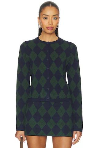 Show Me Your Mumu Throw On Cardigan in Oxford Argyle Knit from Revolve.com | Revolve Clothing (Global)