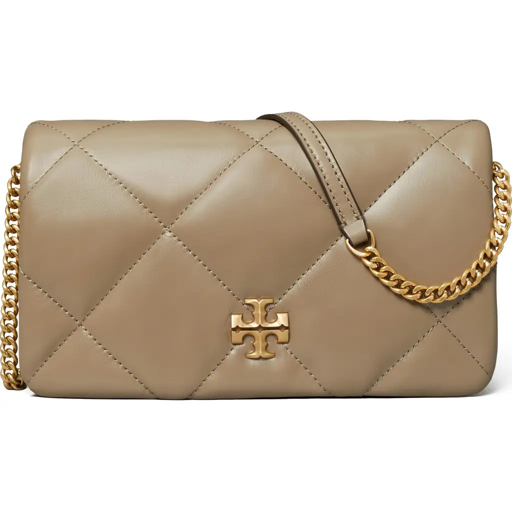 Tory Burch Kira Diamond Quilt Crossbody in Taupe Oak at Nordstrom | Nordstrom